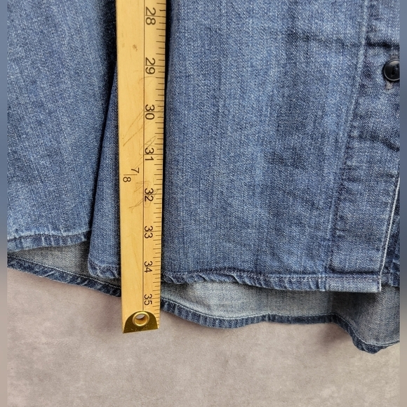 Madewell Dress Small Chambray Denim Blue Long Sleeve Button Front Collared Solid - Picture 9 of 11